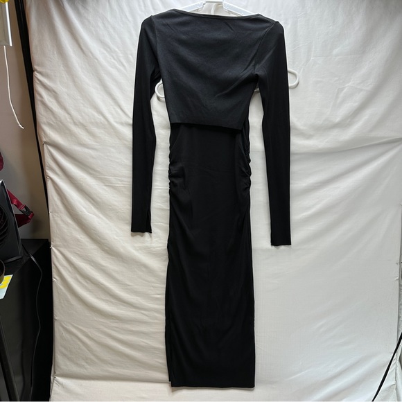 Staple & Hue Black XS Ivy Cardi Arlo Skirt Set Cropped Cardigan Side Slit Skirt - Picture 8 of 13